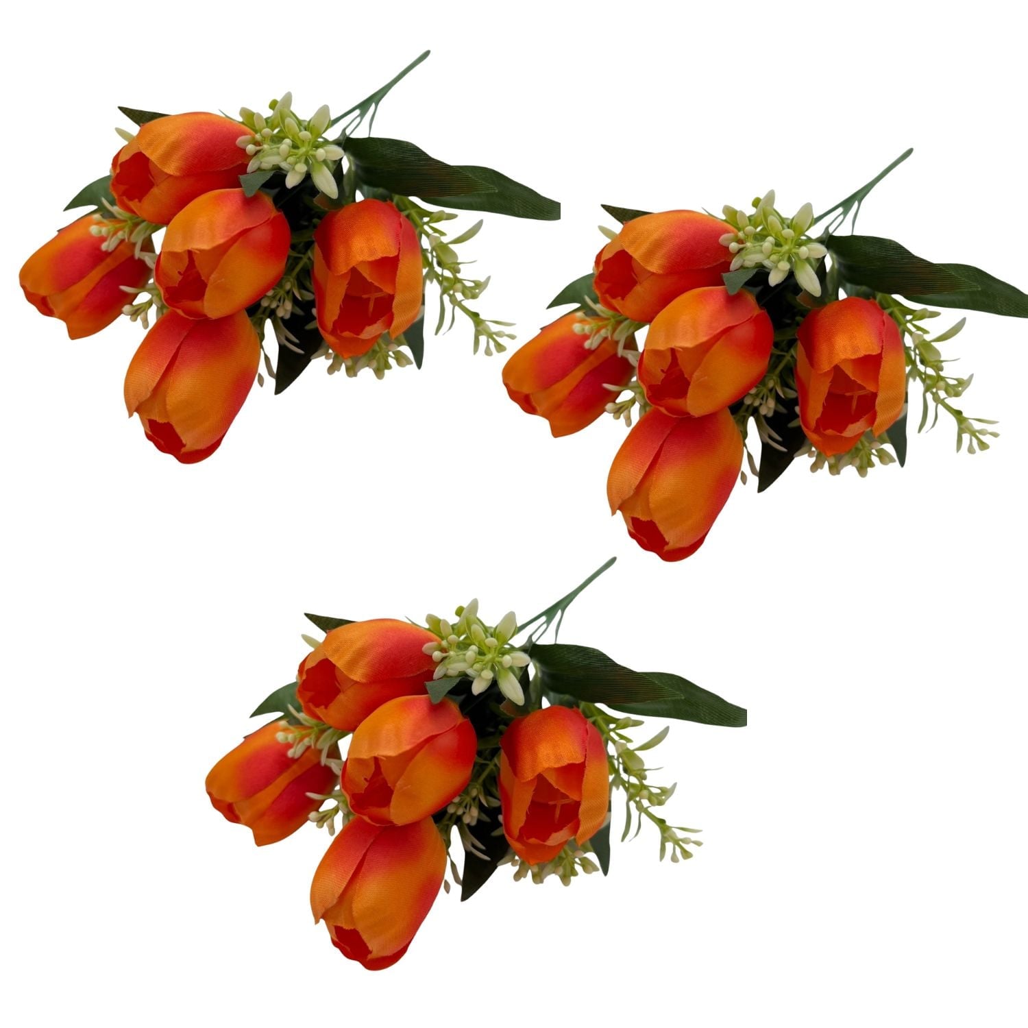PACK DE 3 BOUQUETS ARTIFICIALES DE 5 TULIPANES DE 41CM BG305154-NAR FLORESIPASTORE - 1