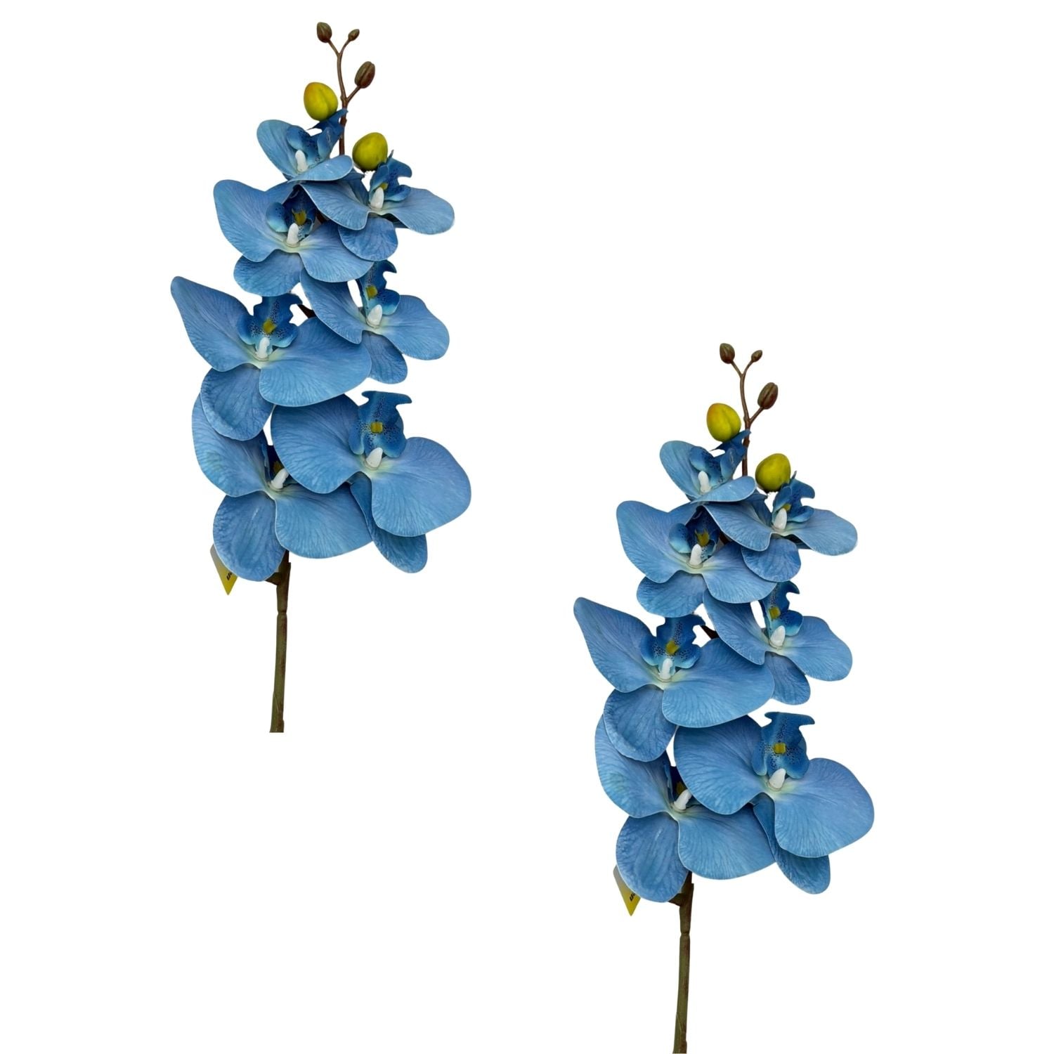 PACK DE 2 VARAS ARTIFICIALES DE ORQUIDEA AZUL CON 7 PETALOS - 1