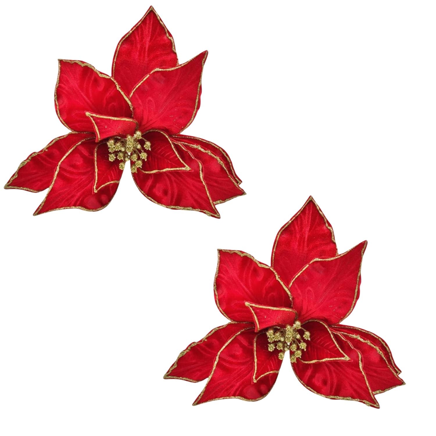 PACK DE 2 FLORES ARTIFICIALES DE CARDENAL ROJO NAVIDEÑO DE 30CM FN211 FLORESIPASTORE - 1