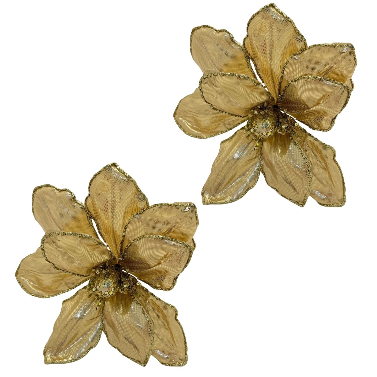 PACK DE 2 FLORES ARTIFICIALES DE CARDENAL DORADO NAVIDEÑO DE 30CM FN209 FLORESIPASTORE - 1