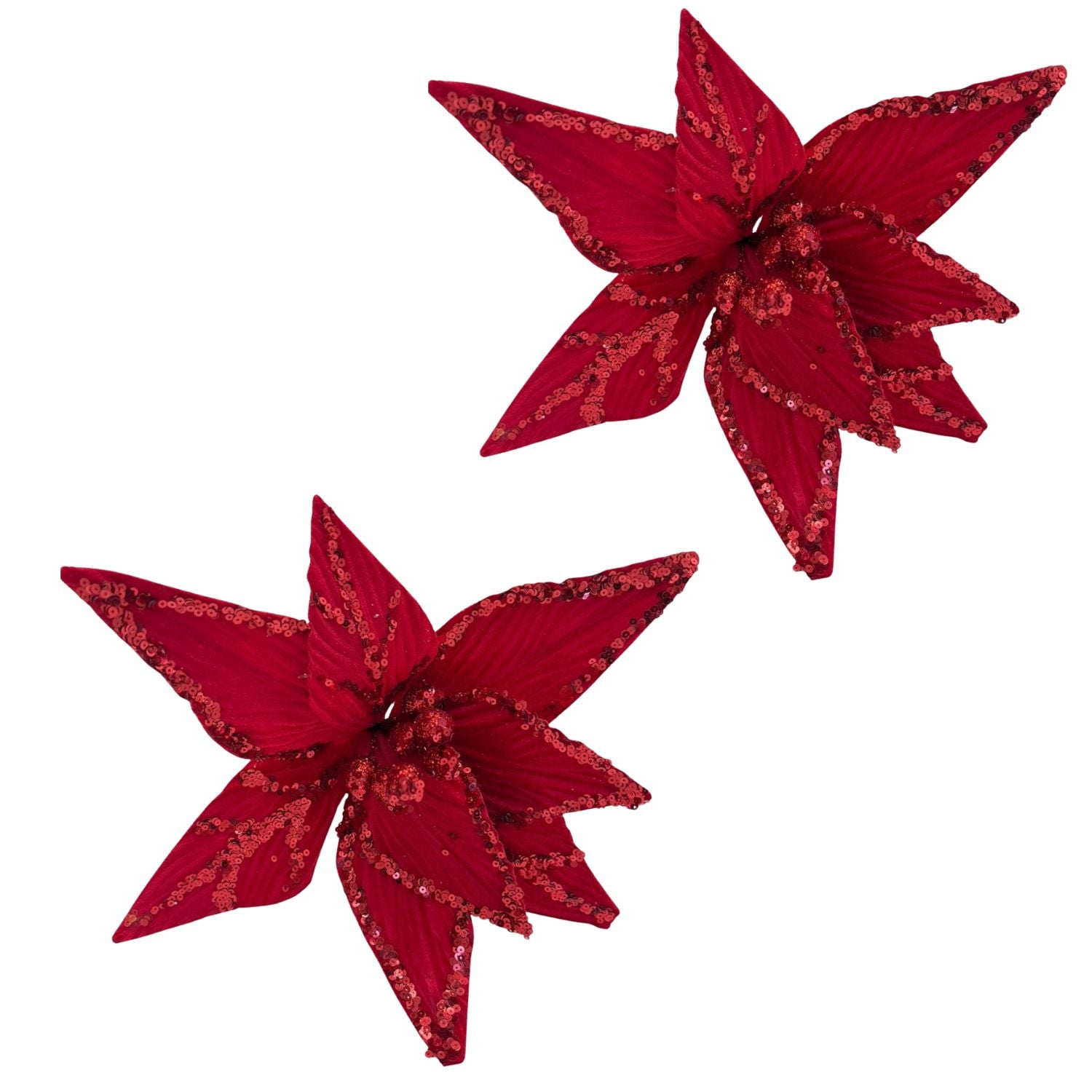 PACK DE 2 FLORES ARTIFICIALES DE CARDENAL ROJO NAVIDEÑO DE 30CM FN206 FLORESIPASTORE - 1