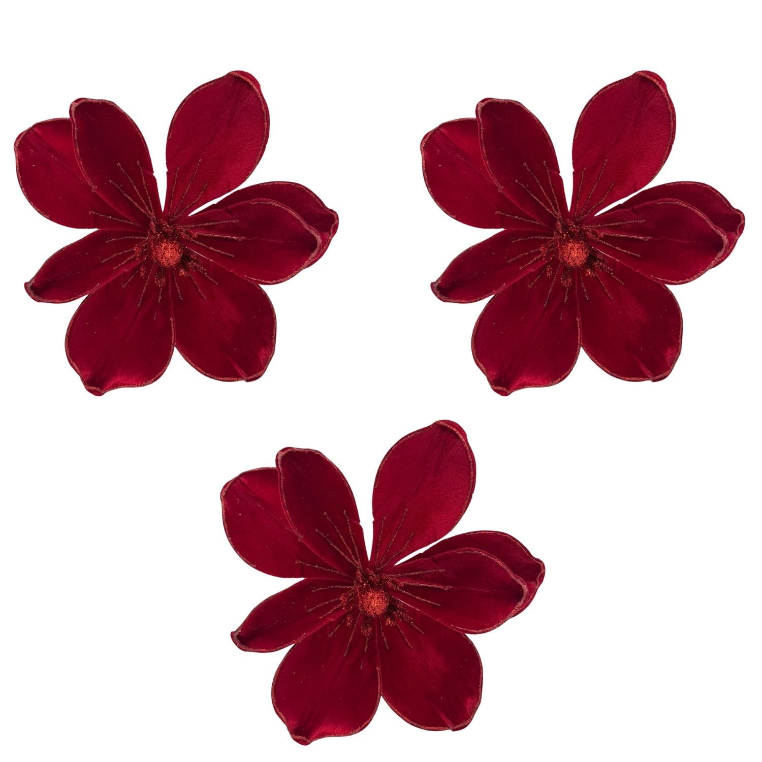 PACK DE 3 FLORES ARTIFICIALES DE CARDENAL ROJO NAVIDEÑO DE 30CM FN200 FLORESIPASTORE - 1