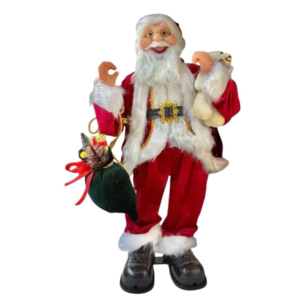 PAPA NOEL DECORATIVO CON MOVIMIENTO DE 60CM FN504 FLORIPASTORE - 1