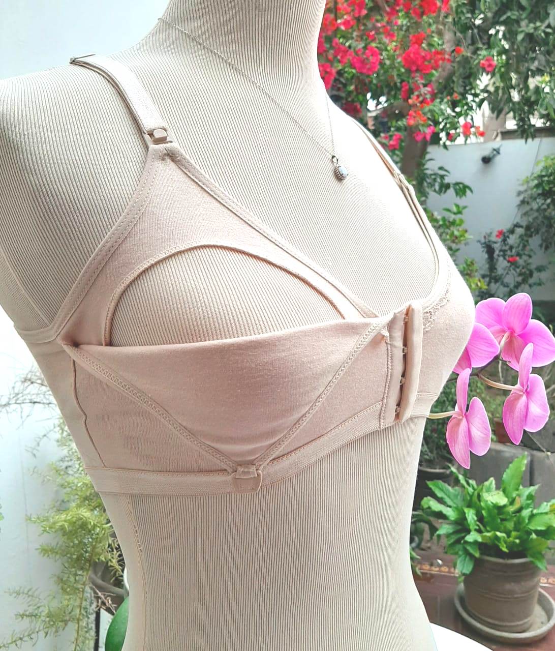 SOSTÉN MUJER B'FEMME BEIGE MAMI BRA MATERNIDAD Y LACTANCIA SIN ARCO - 1