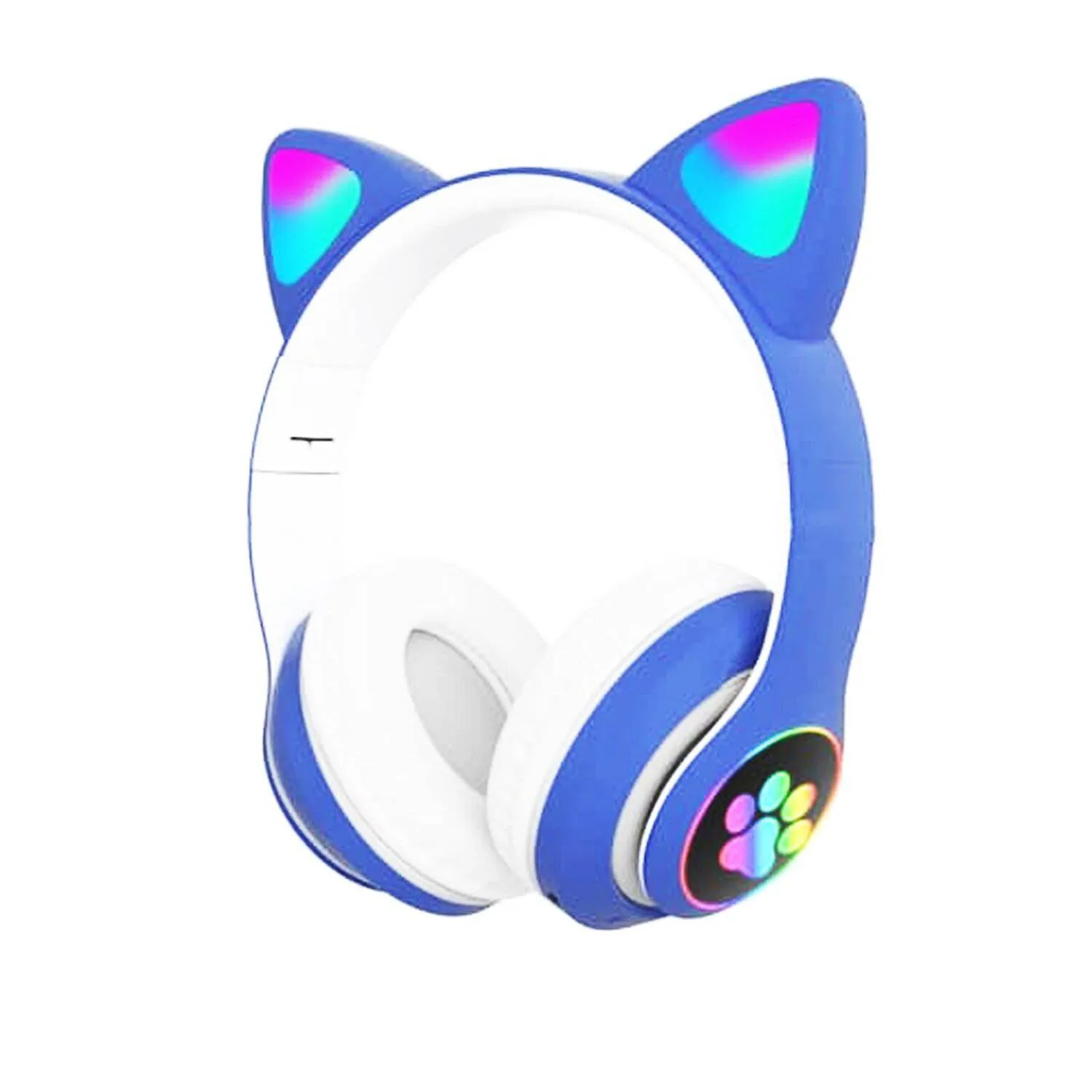 AUDÍFONOS STN-28A BLUETOOTH GATO CON LUZ LED COLOR AZUL - 3