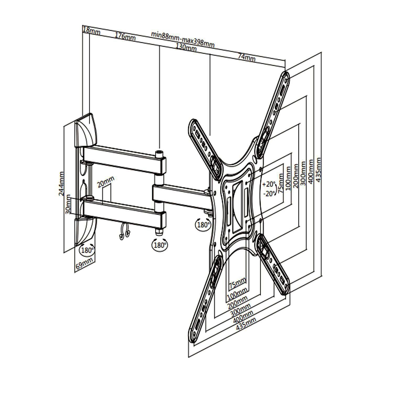 RACK MÓVIL DOBLE BRAZO JP2355-02 PARA TV 23'-55' - 2