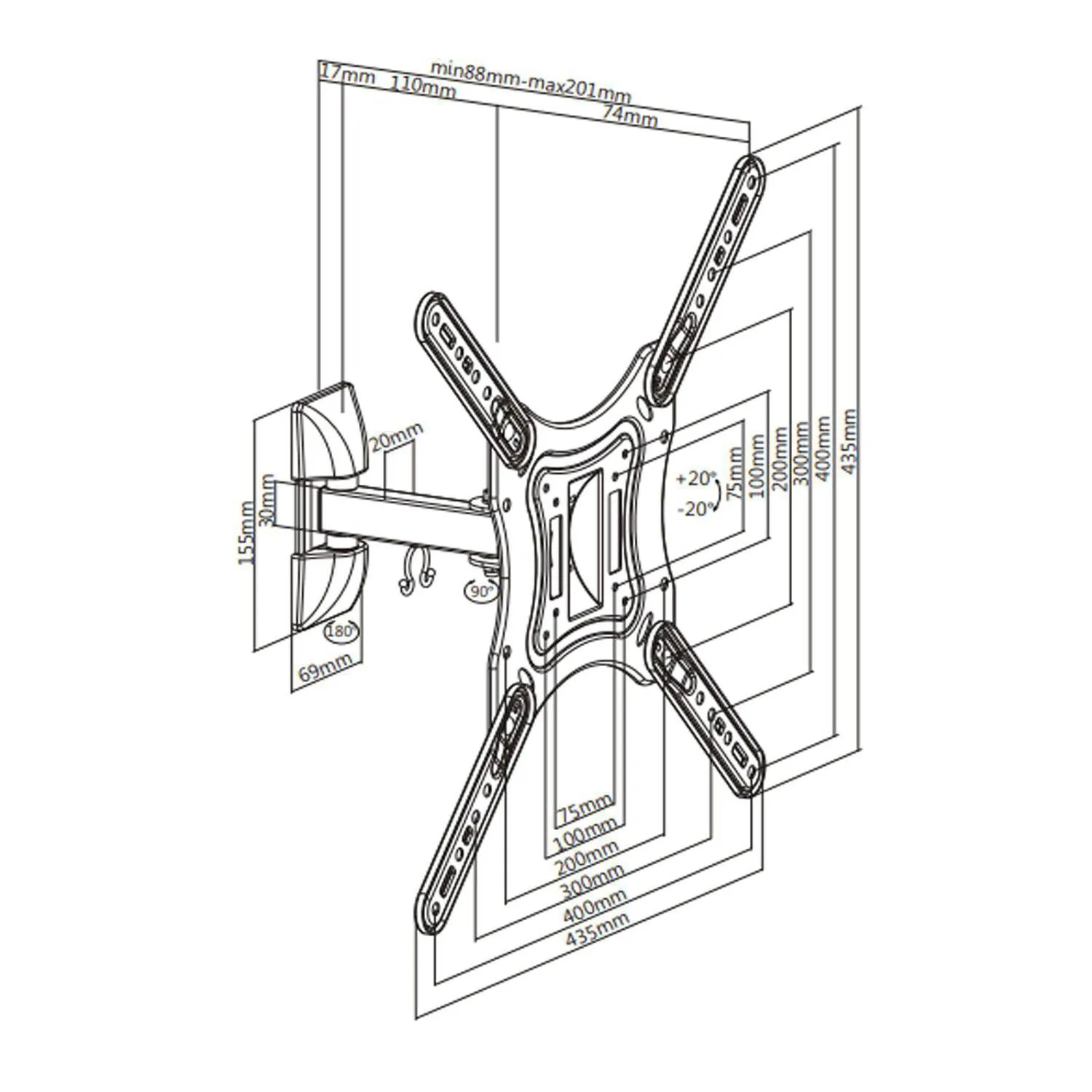RACK MÓVIL JP2355-01 23'-55' UN BRAZO PARA TV + LIMPIADOR TV - 2