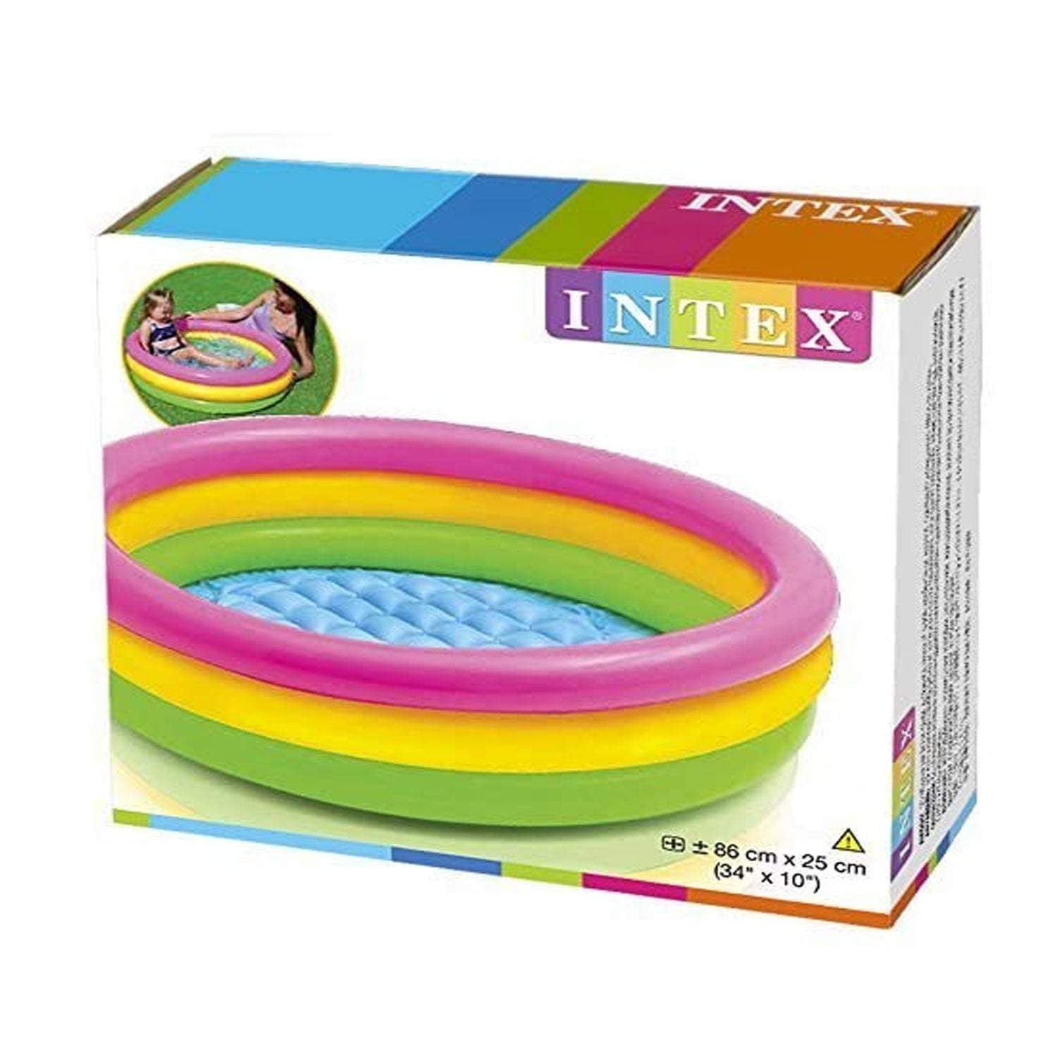 PISCINA INFLABLE 3 AROS ARCOIRIS INTEX 86X25CM - 3