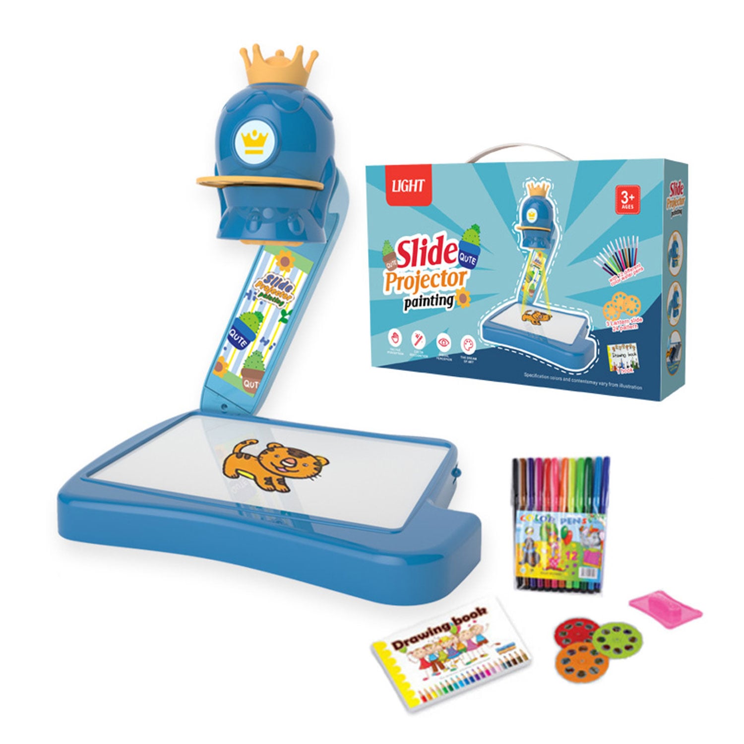PROYECTOR DIBUJOS NIÑOS AZUL QQ-5093 21 X 26 CM - 1