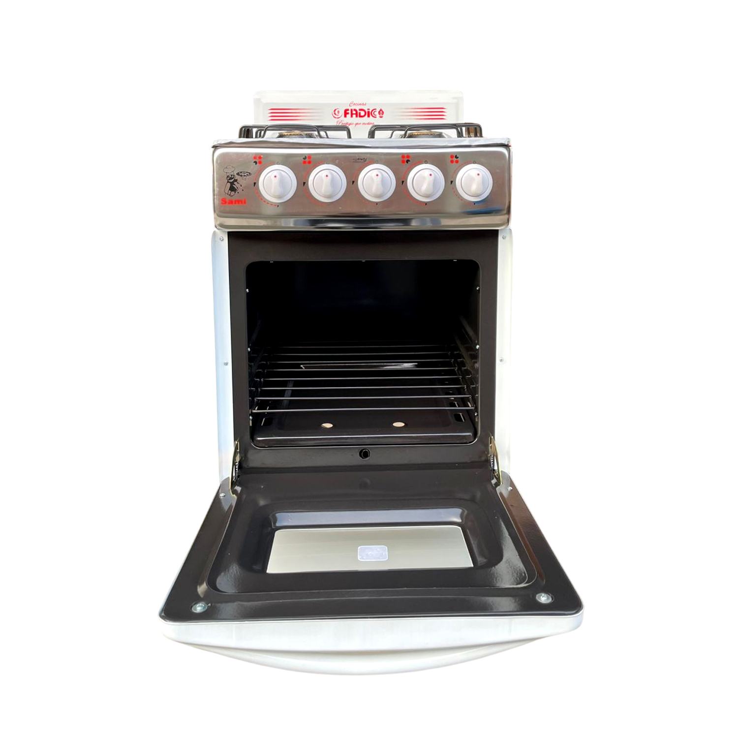 COCINA A GAS GLP FADICC 4H CON RESPALDAR Y HORNO SAMI BLANCO - 4