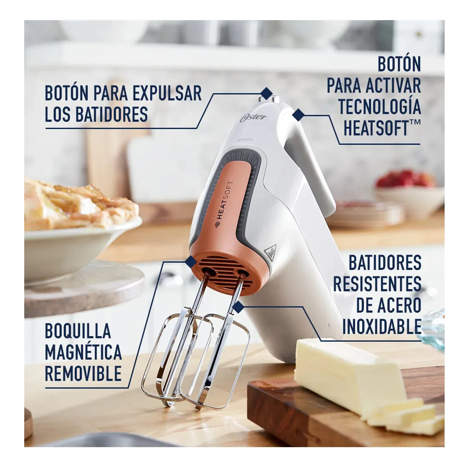 BATIDORA DE MANO OSTER FPSTHMAMR TECNOLOGÍA HEATSOFT - 5