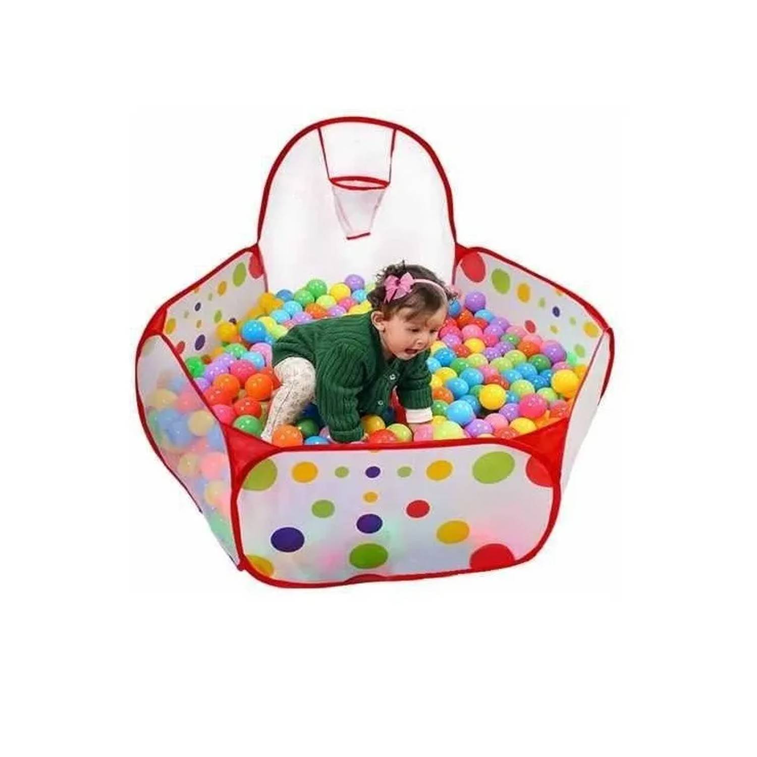 PISCINA DE PELOTAS CON ARO 100 PELOTAS MULTICOLOR - 5