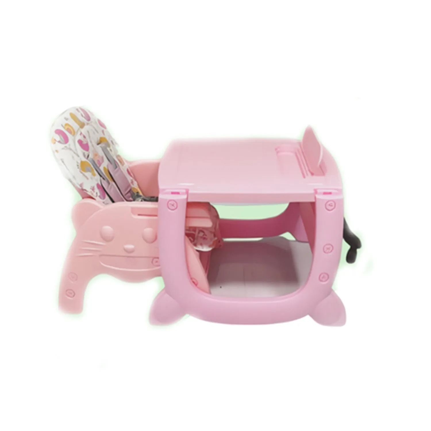 SILLA CARPETA HI BABY GATO 3 EN 1 ROSADO CON PLATO Y LEGO - 3