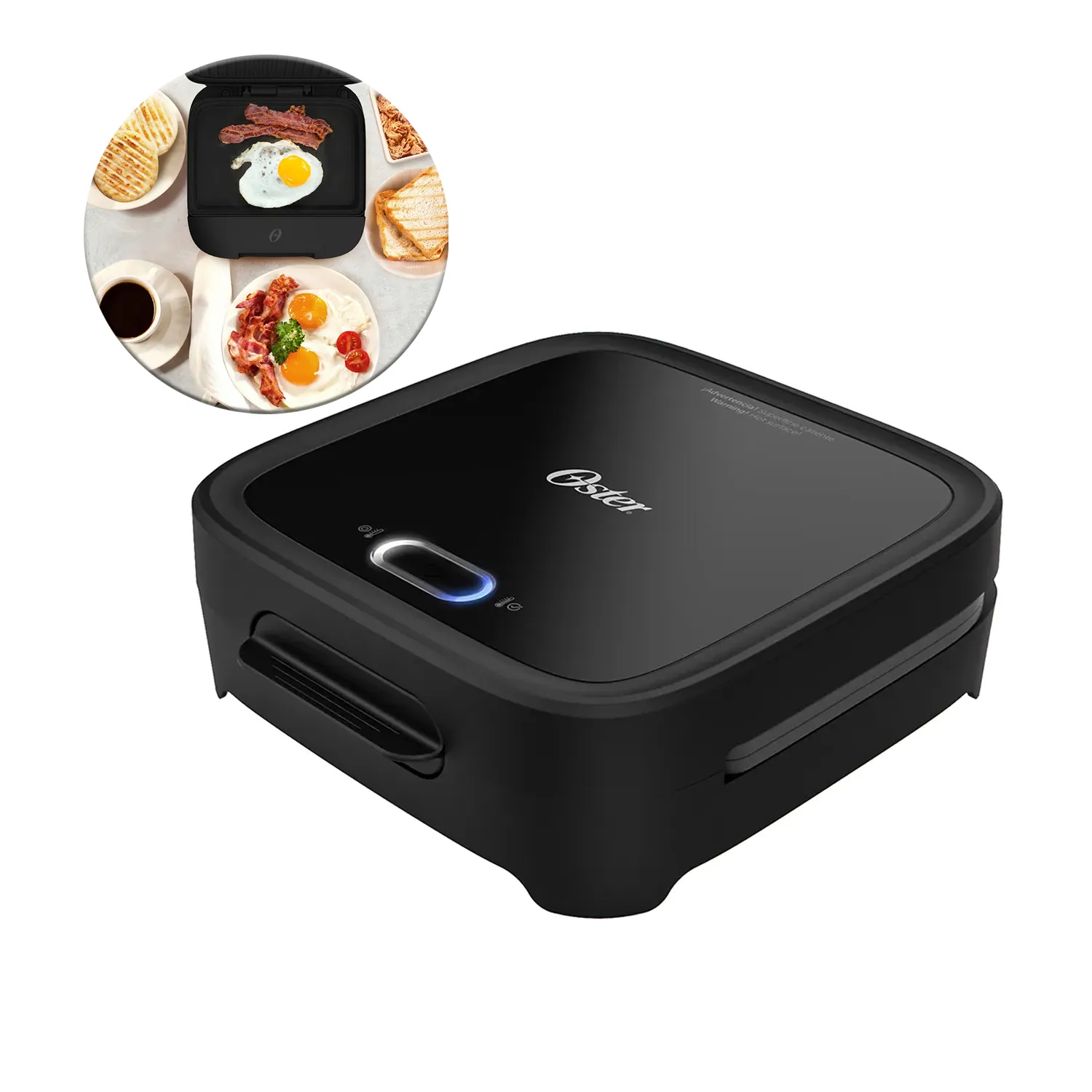 SANDWICHERA OSTER COMPACTA CON PLATOS HONDOS CKSTSM400 NEGRO - 2