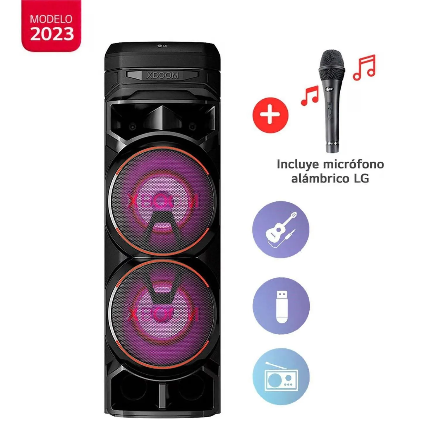 TORRE DE SONIDO LG XBOOM CON BLUETOOTH Y KARAOKE RNC9 + MICROFONO - 1