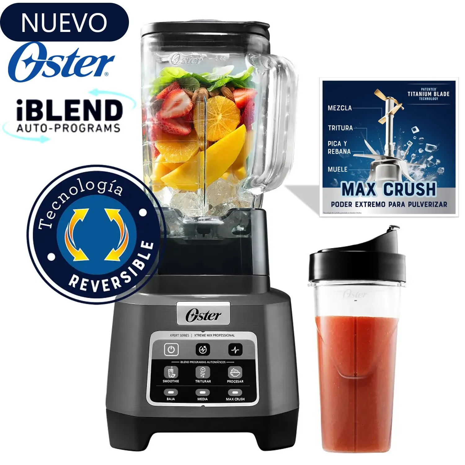 LICUADORA OSTER BLSTXPG-BGW XTREME MIX Y MAX CRUSH CON VASO BLEND - 1