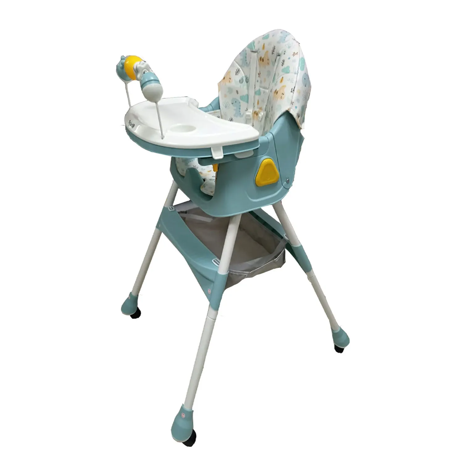 SILLA DE COMER PLEGABLE CON RUEDAS DOBLE BANDEJA LULU VERDE - 3