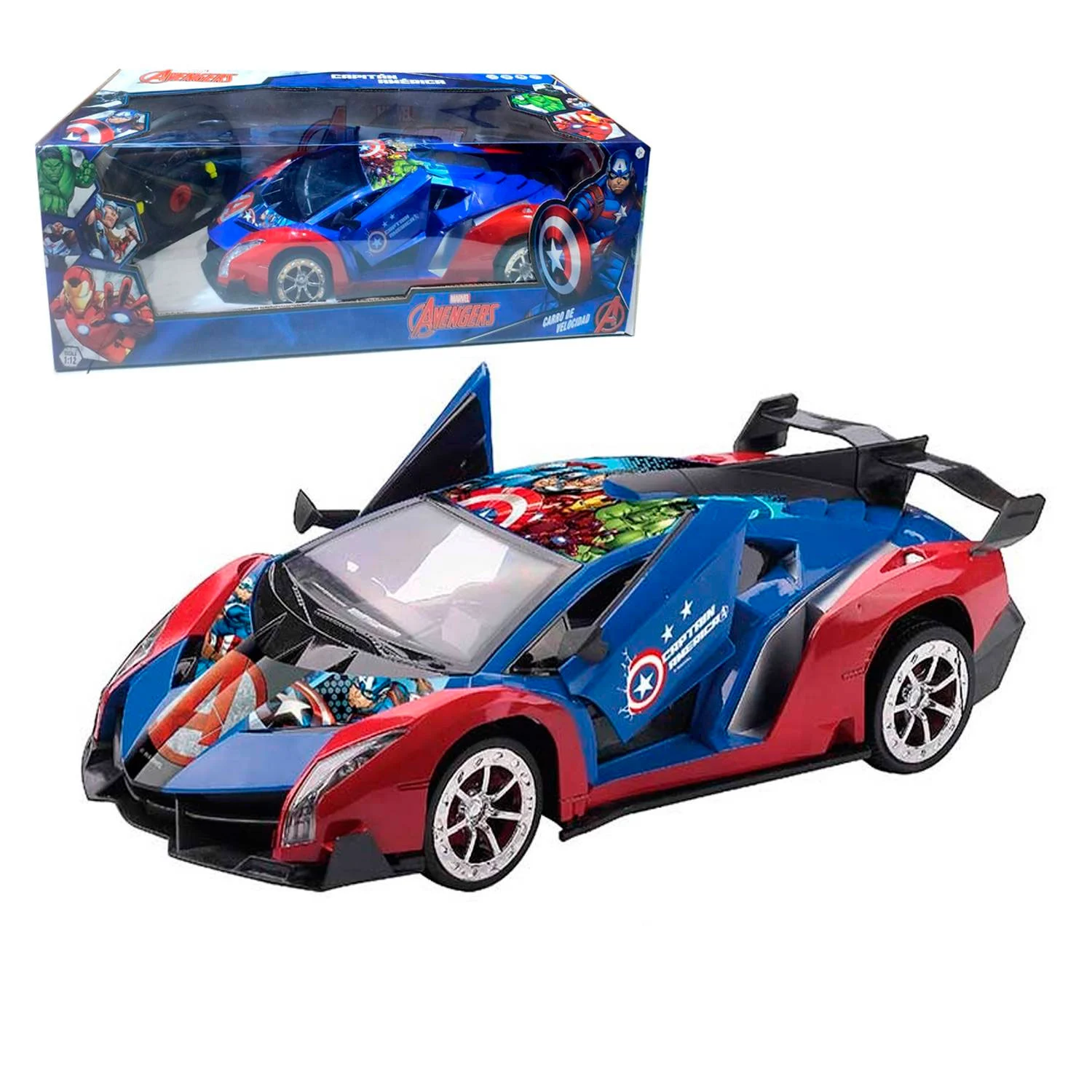 JUGUETE CARRO DE VELOCIDAD CON CONTROL REMOTO AVENGERS - 1