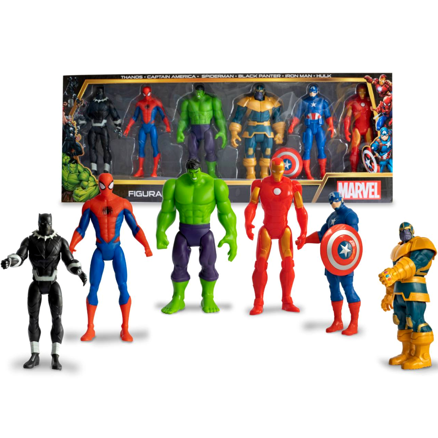 SET DE FIGURAS ARTICULABLES Y DE JEBE AVENGERS 6PCS - 1