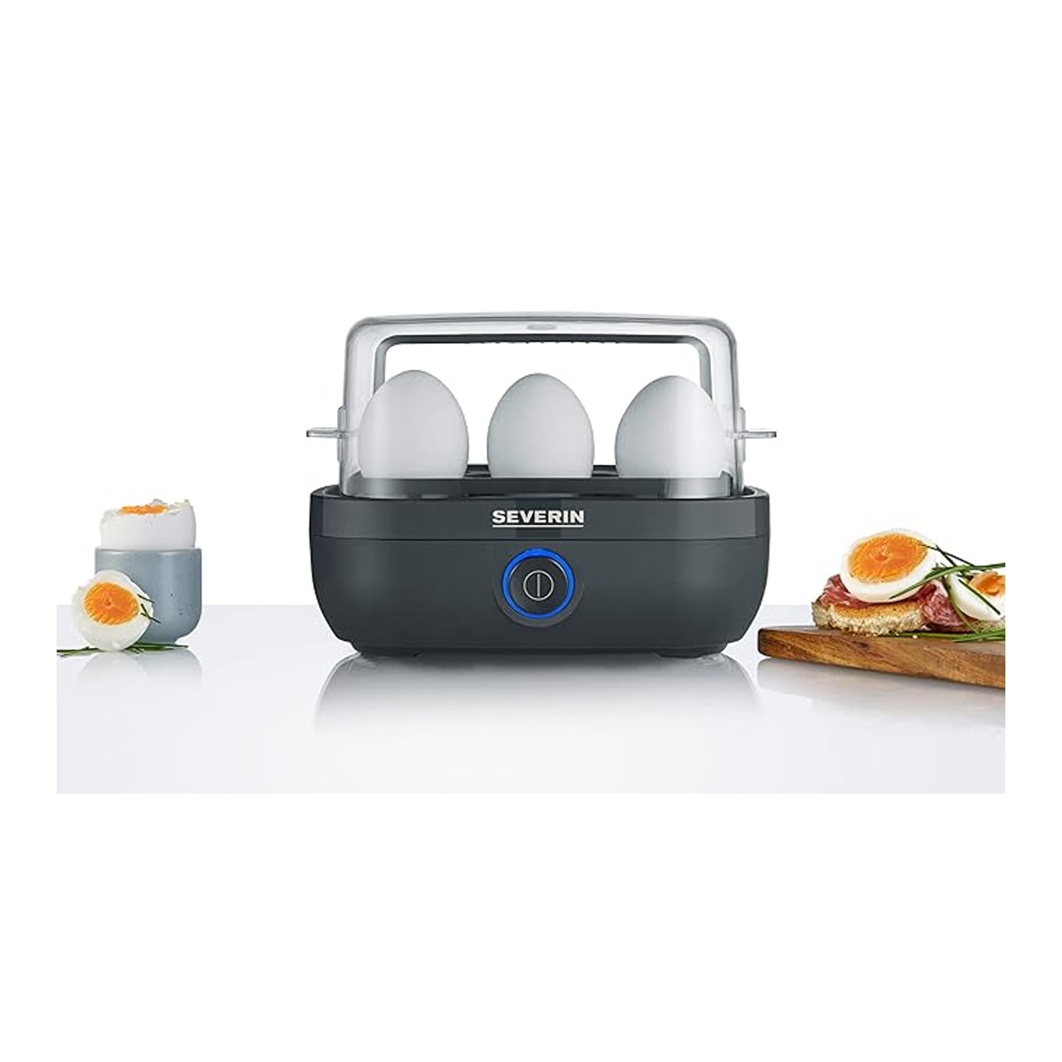 HERVIDOR DE HUEVOS SEVERIN CON PERILLA EK 3166 NEGRO - 3