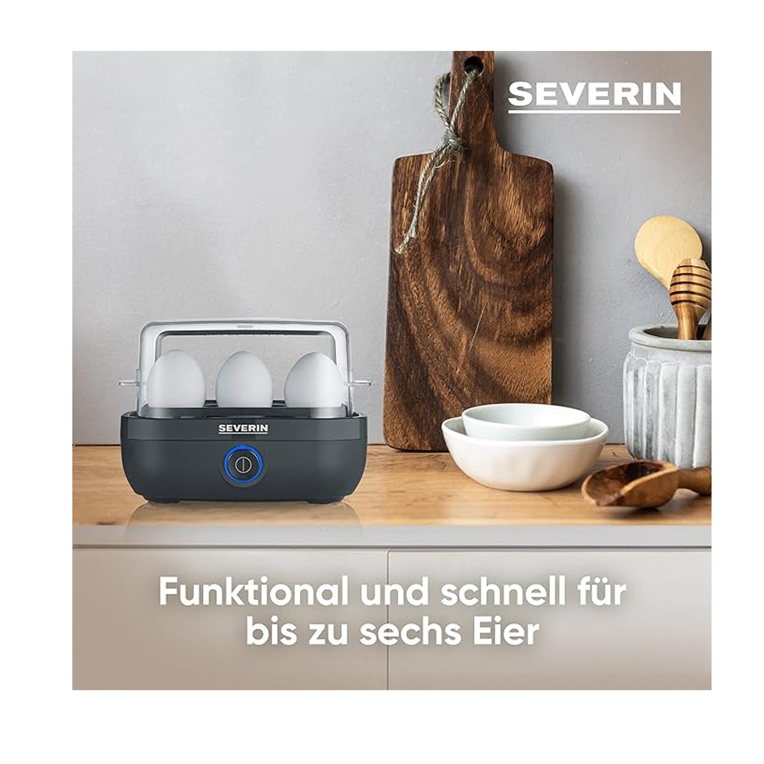 HERVIDOR DE HUEVOS SEVERIN CON PERILLA EK 3166 NEGRO - 4