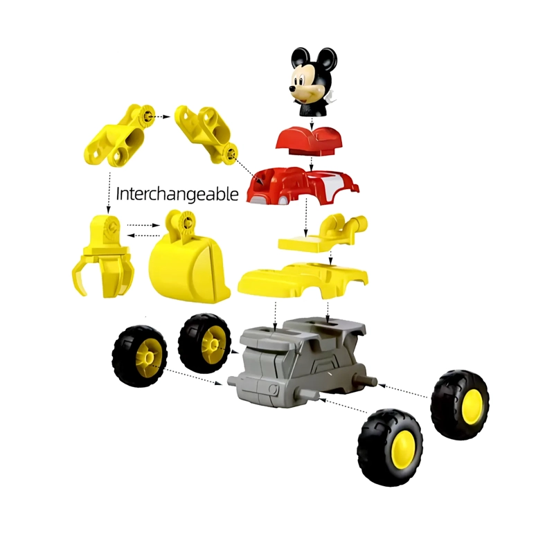 JUGUETE EXCAVADORA DE FRICCIÓN DE MICKEY +CAMIÓN 2 EN 1 14 PIEZAS M38-LS002 - 3