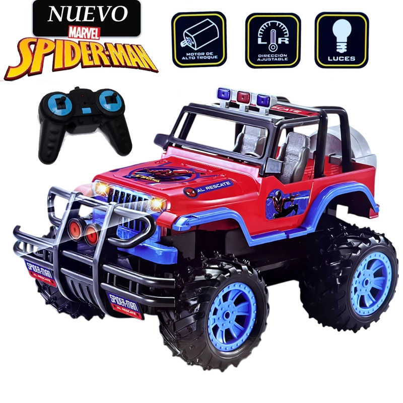 JUGUETE CARRO TODO TERRENO DE SPIDERMAN CON LUCES Y CONTROL 388-25 - 1