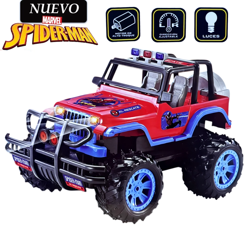 JUGUETE CARRO TODO TERRENO DE SPIDERMAN CON LUCES Y CONTROL 388-25 - 2