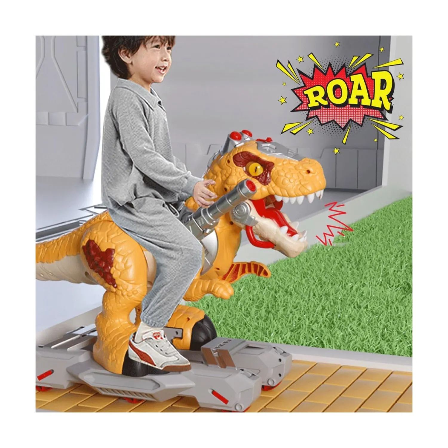 JUGUETE SCOOTER DINOSAURIO EFECTO BOTA HUMO MUSICAL Y LUCES - 6