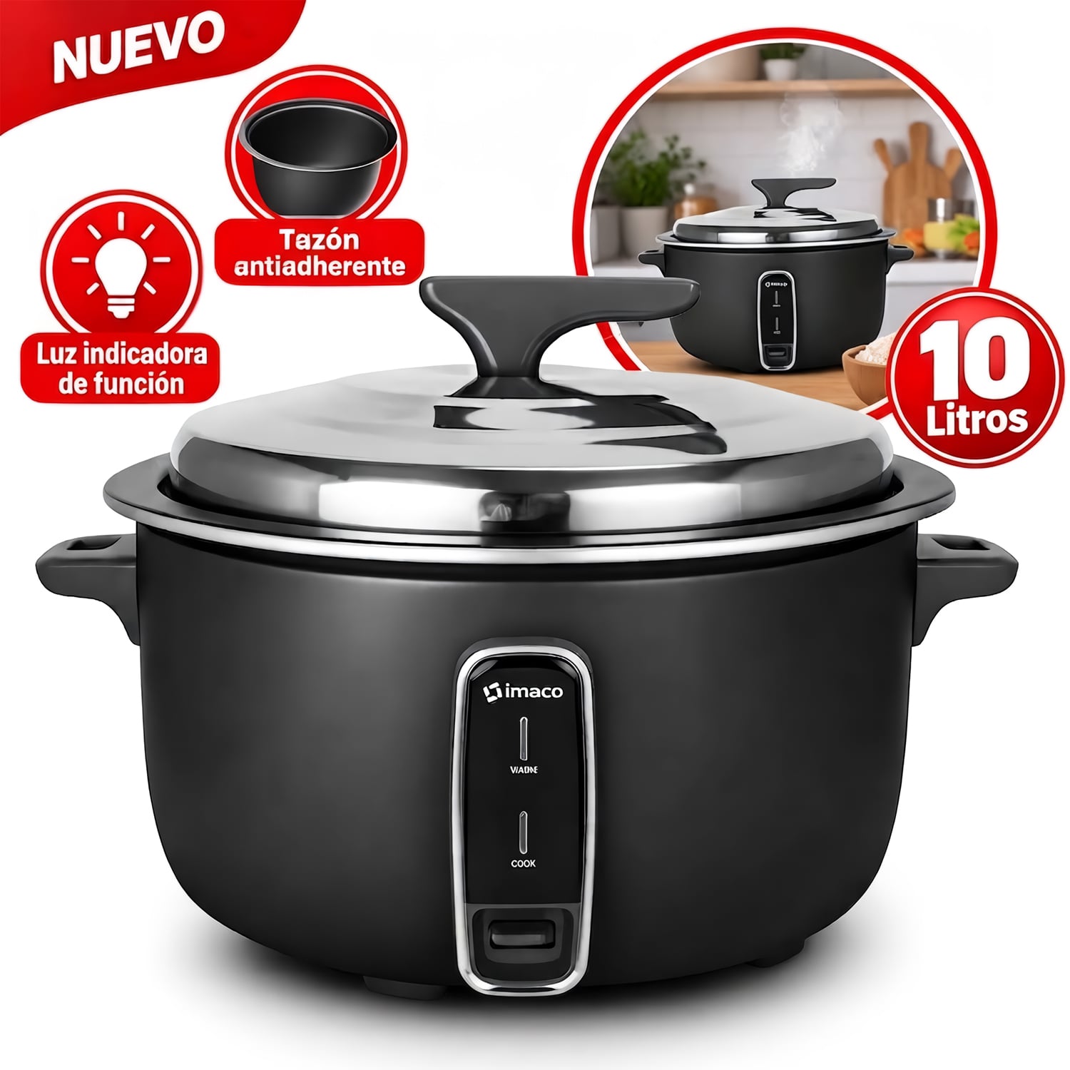 OLLA ARROCERA 10 LITROS T/METAL RC930 IMACO - 1