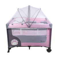 CUNA CORRAL EBABY CON CAMBIADOR HAPPY DREAM EB727-2 ROSADO - 2