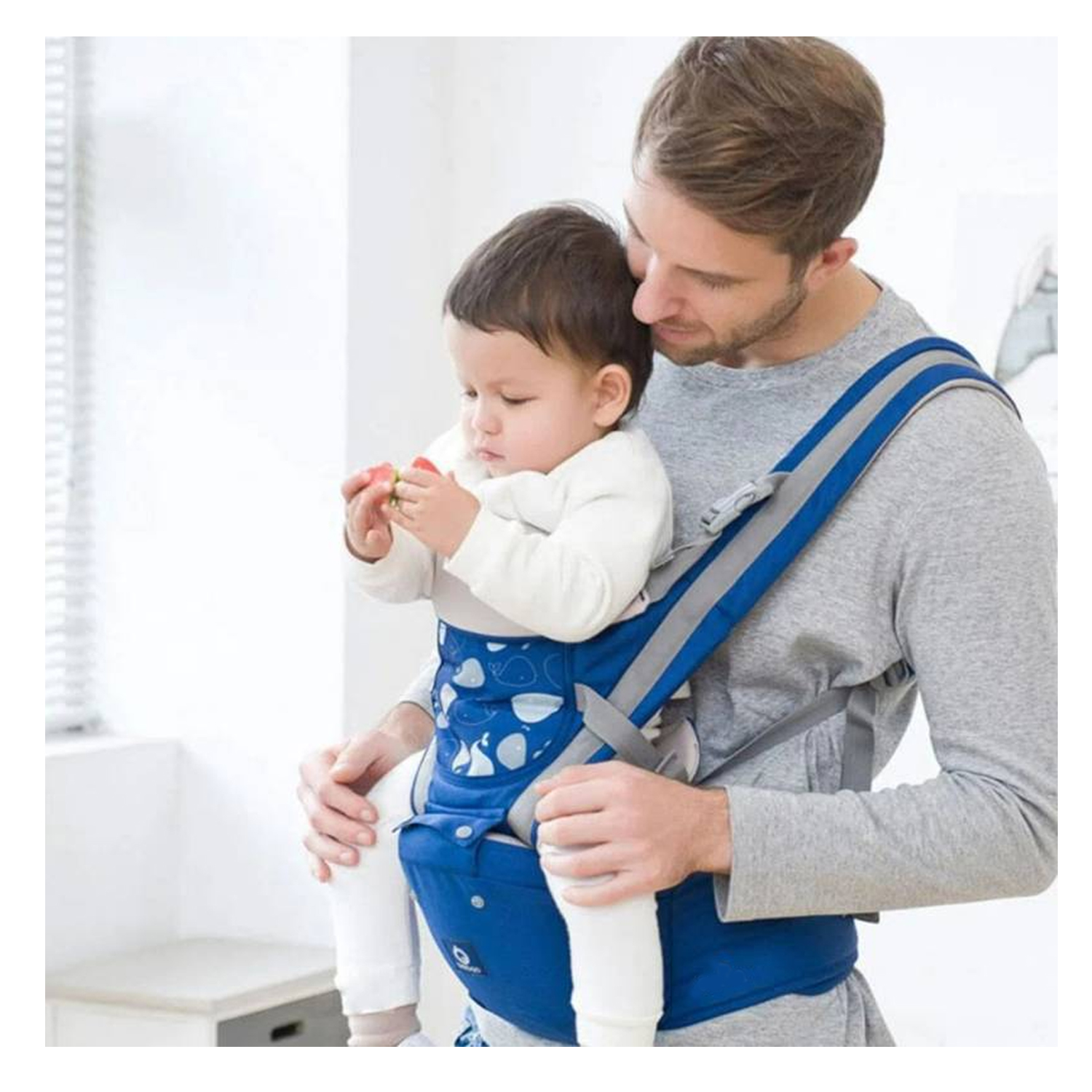 CANGURO PARA BEBÉ ERGONÓMICO BALLENA 3 EN 1 AZUL - 3