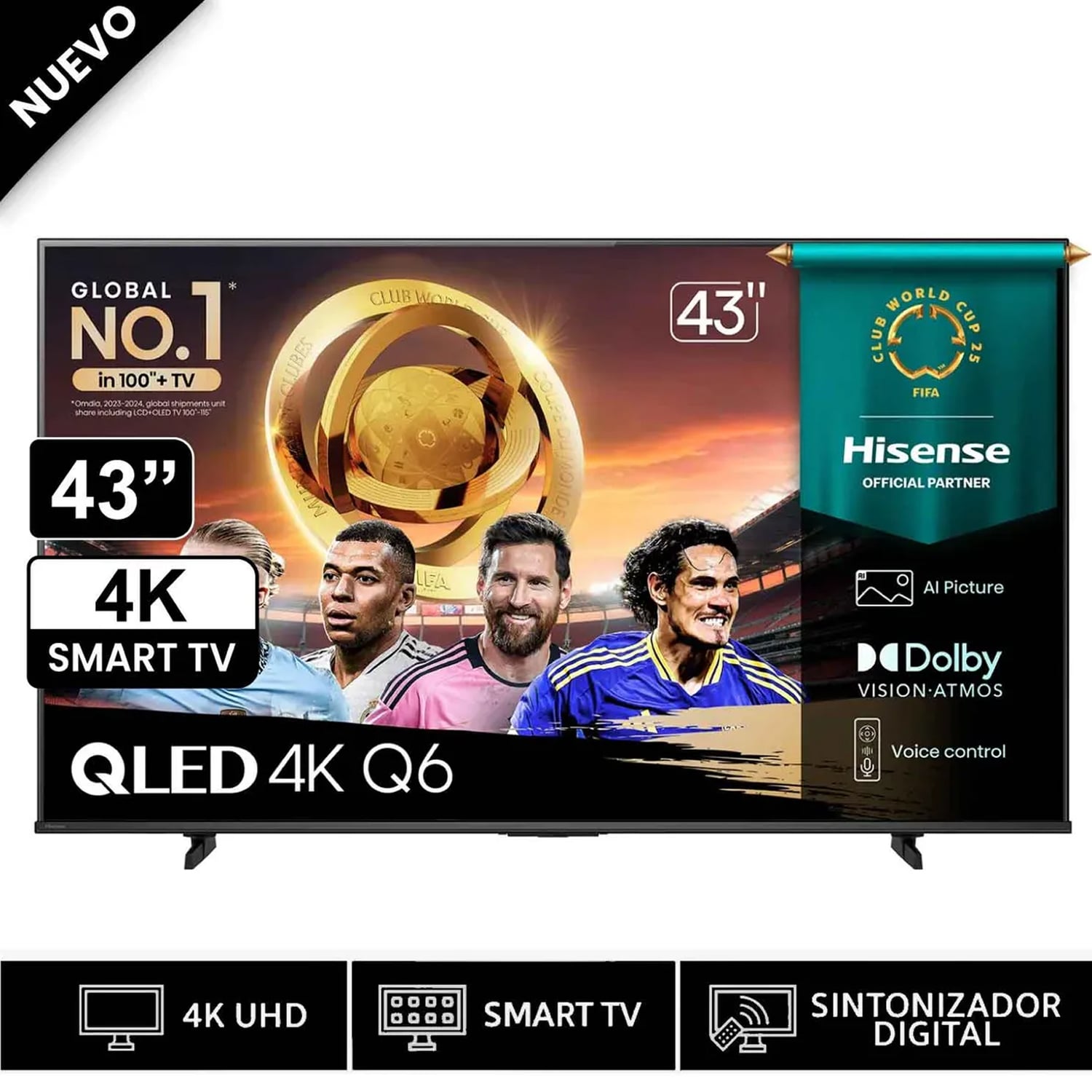 TELEVISOR HISENSE SMART TV 43 QLED 4K UHD 43Q6QV - 1