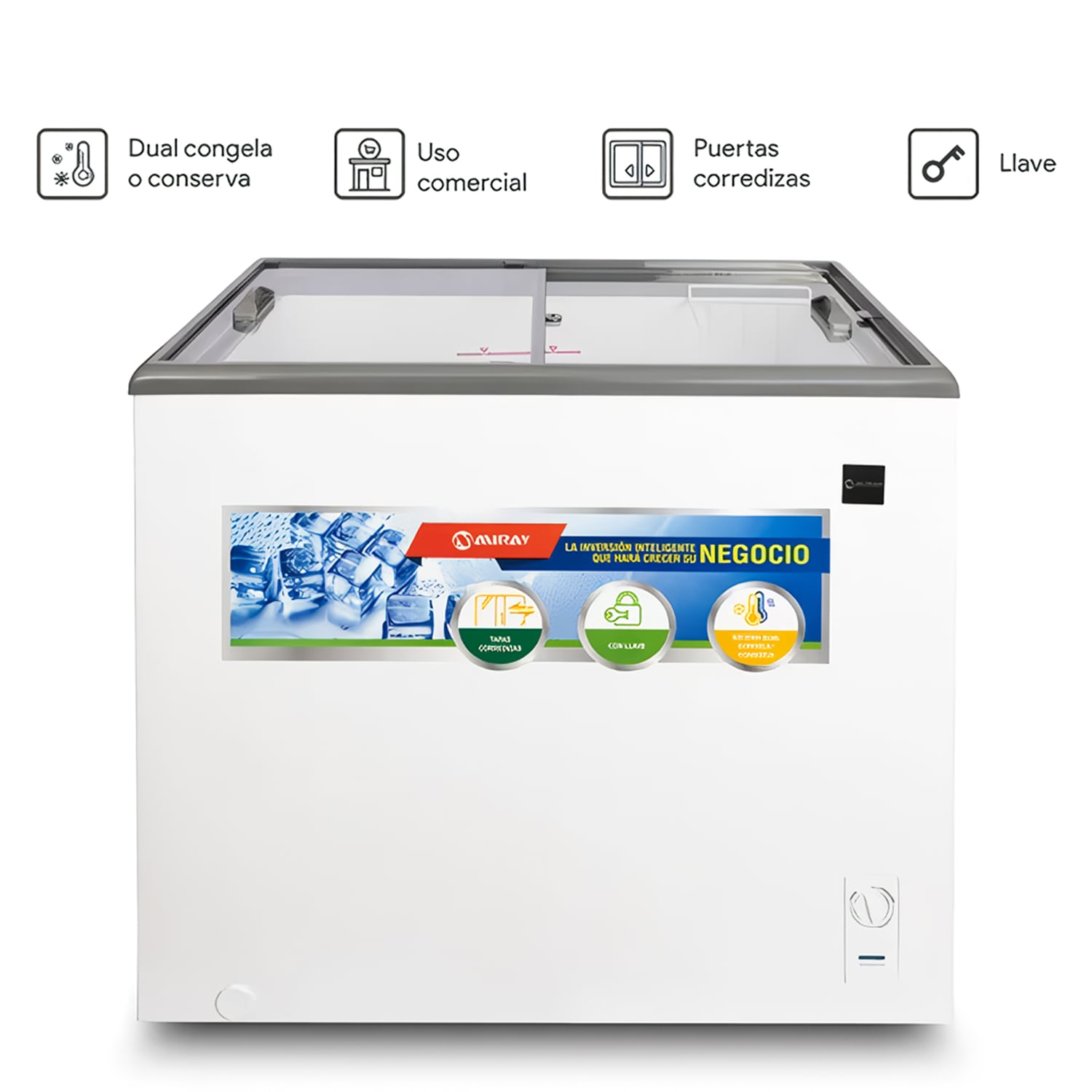 CONGELADORA EXHIBIDORA HORIZONTAL MIRAY CEMH-165M 167L - 1