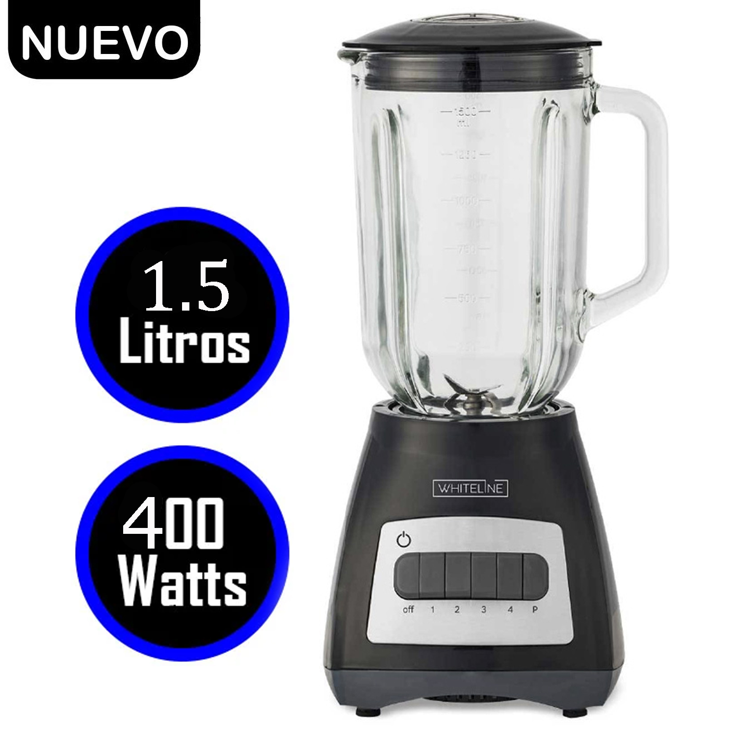 LICUADORA WHITELINE VASO DE VIDRIO 1.5 LITROS - 1