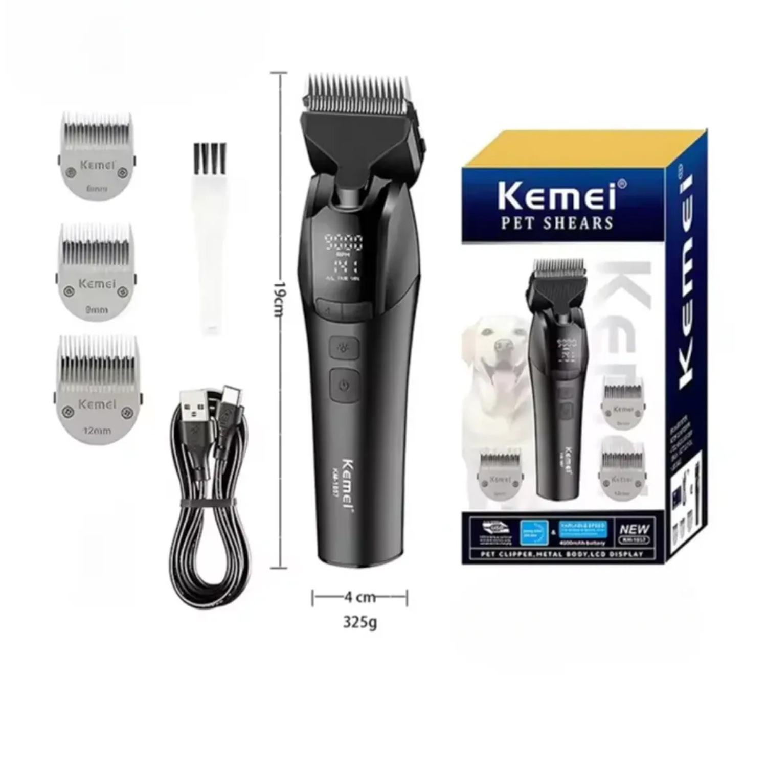 MÁQUINA DE CORTADOR PELO PARA MASCOTAS KEMEI KM-1857 - 5