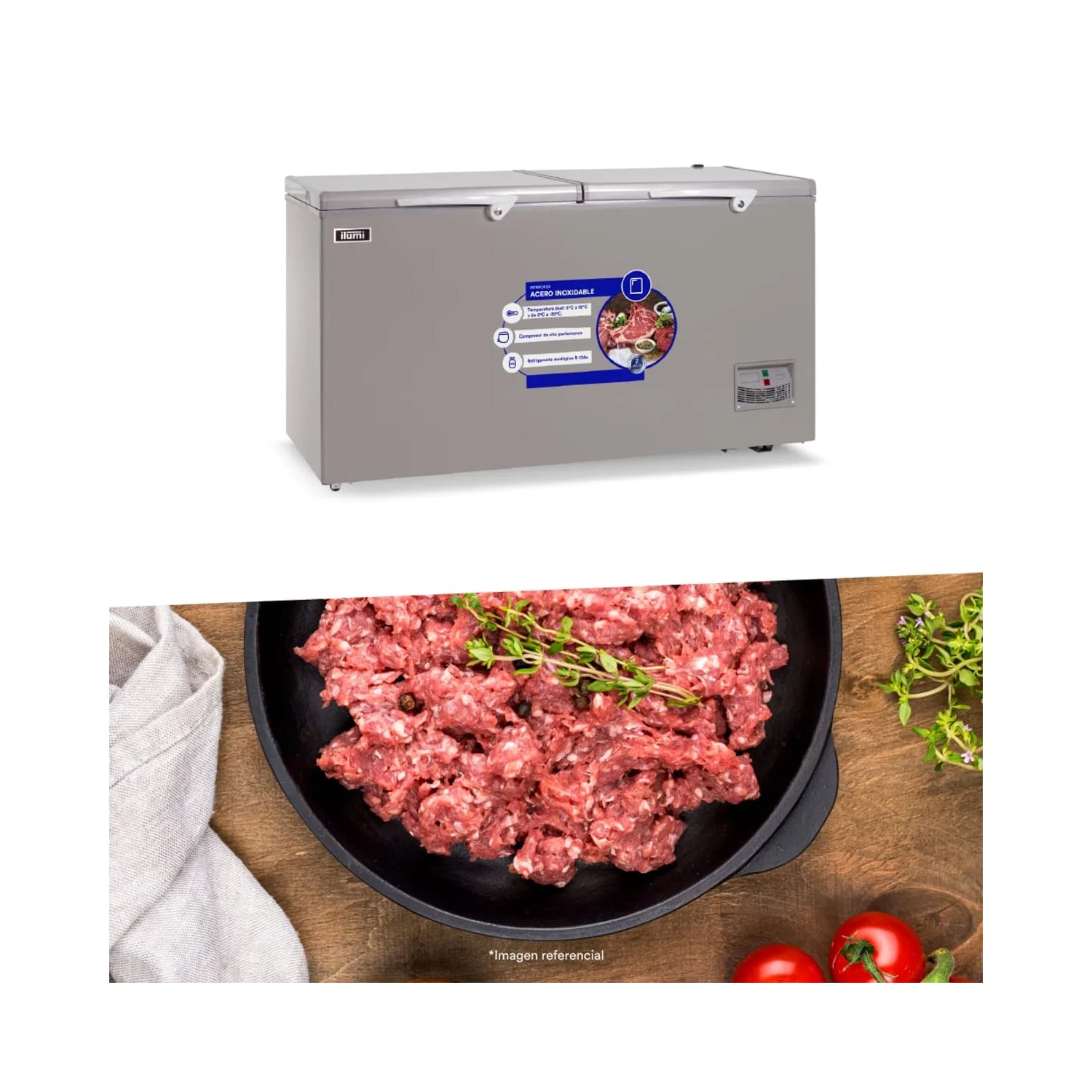 CONGELADORA DUAL ILUMI 440 LITROS TFI-4402 GRIS - 2