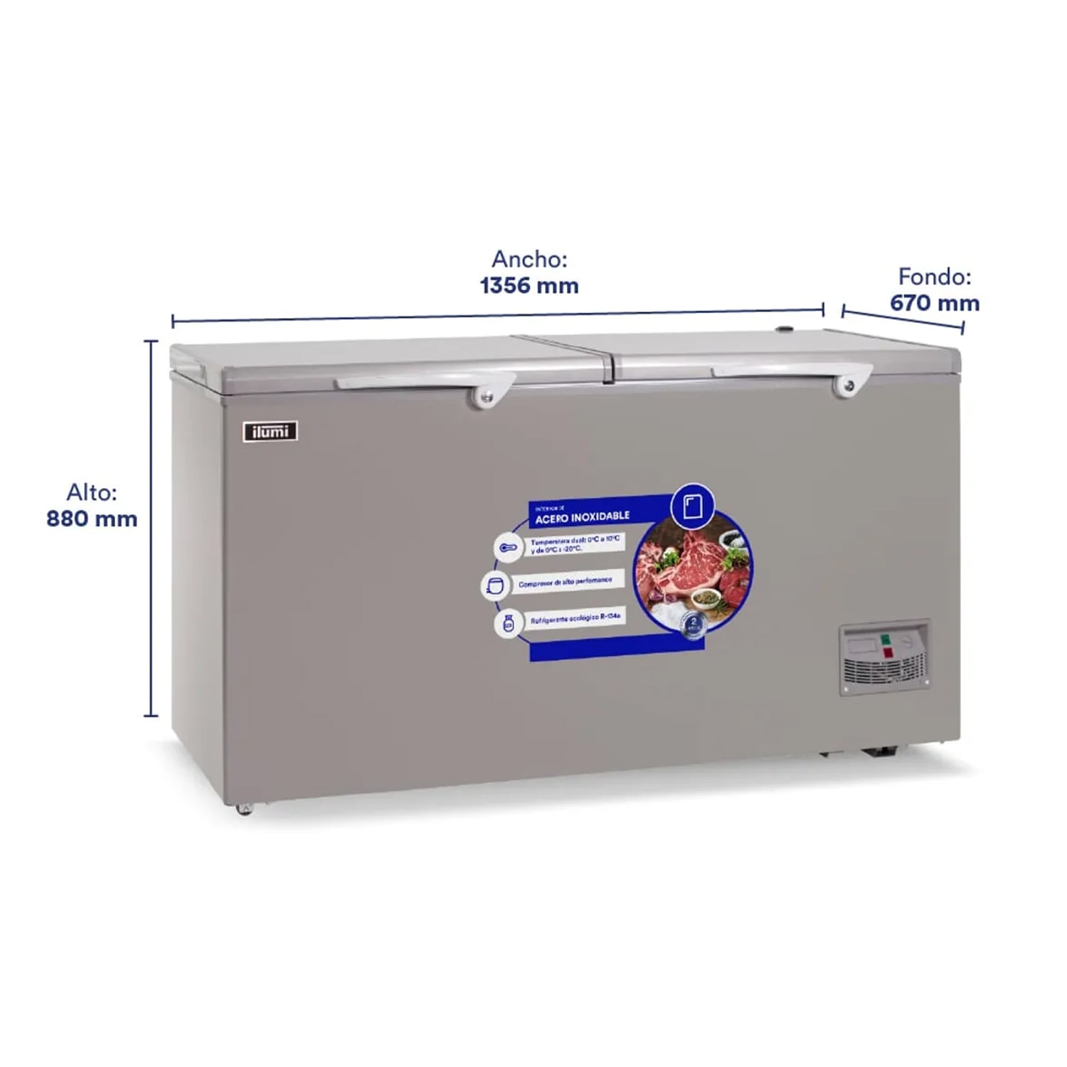 CONGELADORA DUAL ILUMI 440 LITROS TFI-4402 GRIS - 4