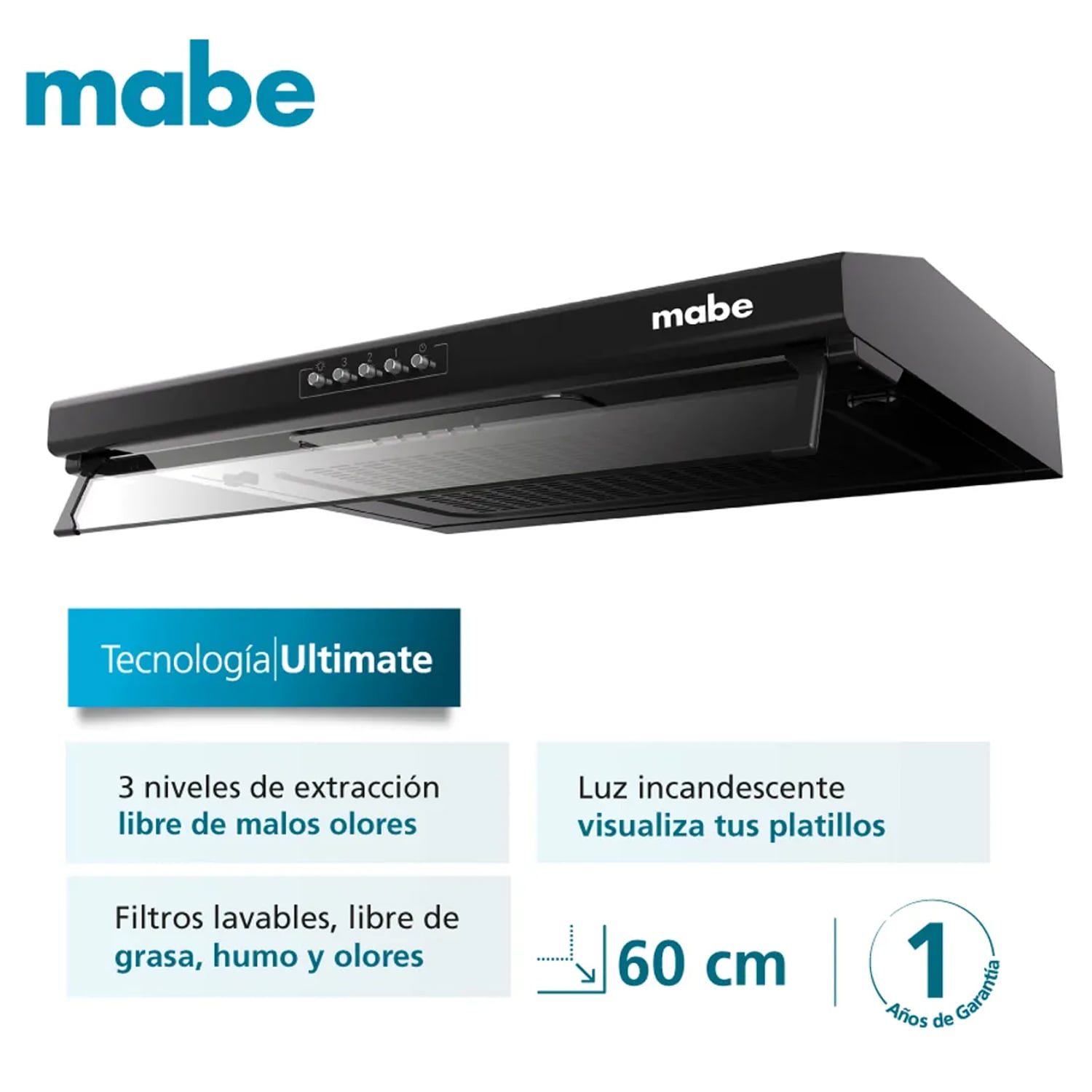 COCINA DE PISO A GAS 60CM SILVER MABE CMP6010FG1 + CAMPANA EXTRACTORA MABE CMU6020PB0 60 CM - 5