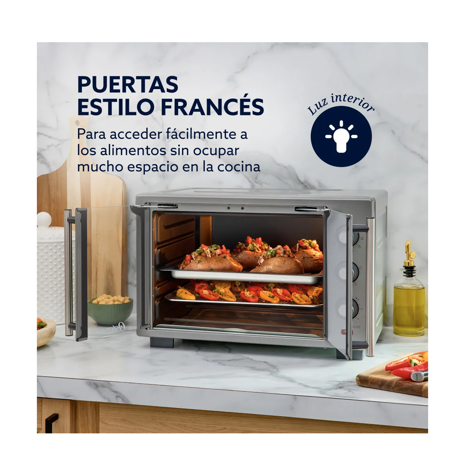HORNO ELÉCTRICO CON FREIDORA DE AIRE 35L PUERTA FRANCESA TSSTTV35FDMAFNS - 6