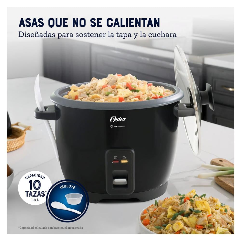 CUATRICOMBO OSTER OLLA ARROCERA CKSTRCB10DFBLK + LICUADORA BLSTKAGBPB + HERVIDOR 3101 + CUCHILLA - 4