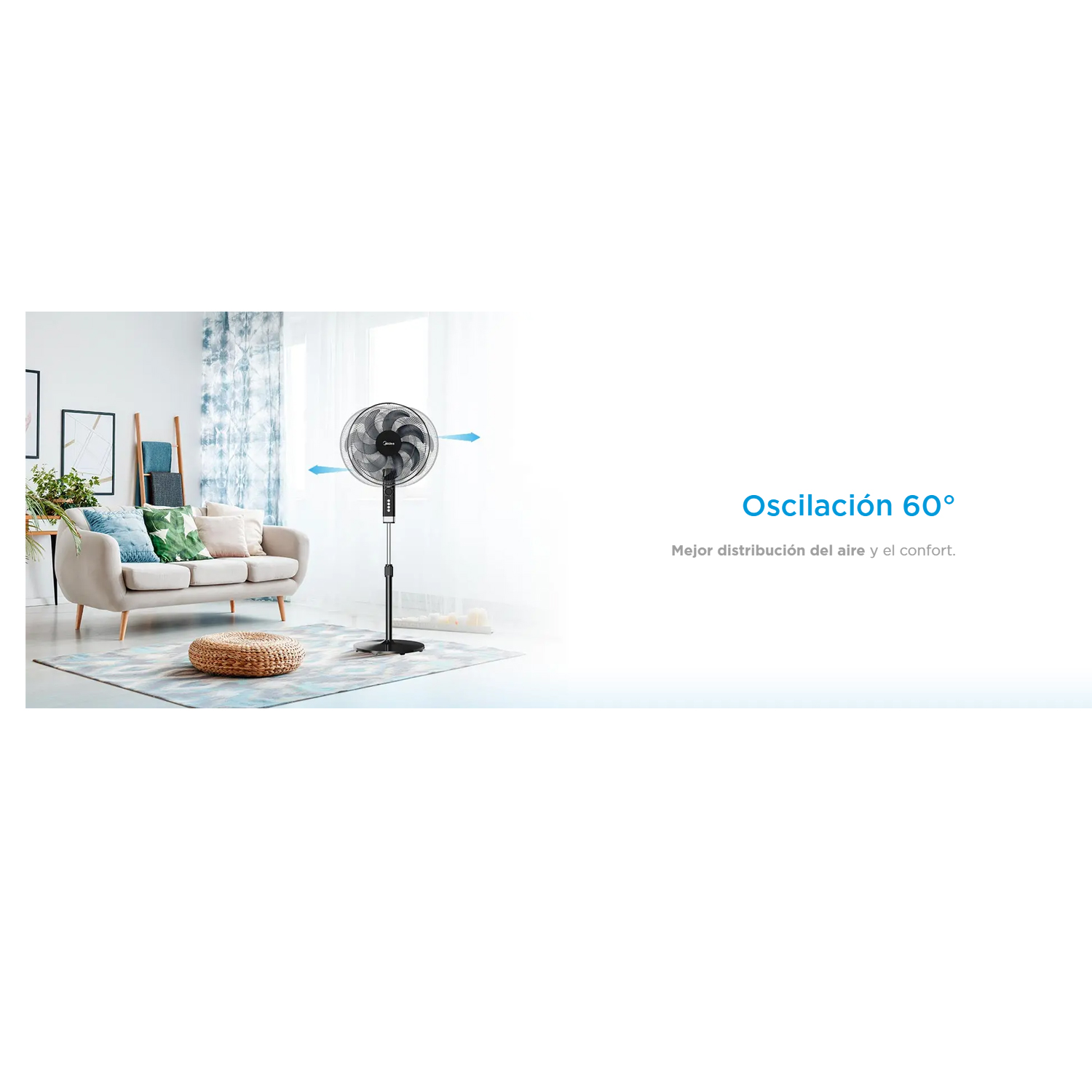 VENTILADOR CON TEMPORIZADOR 120 MIN MIDEA MFA164MB CON AIRE AMPLIFICADO 7 ASPAS - 6