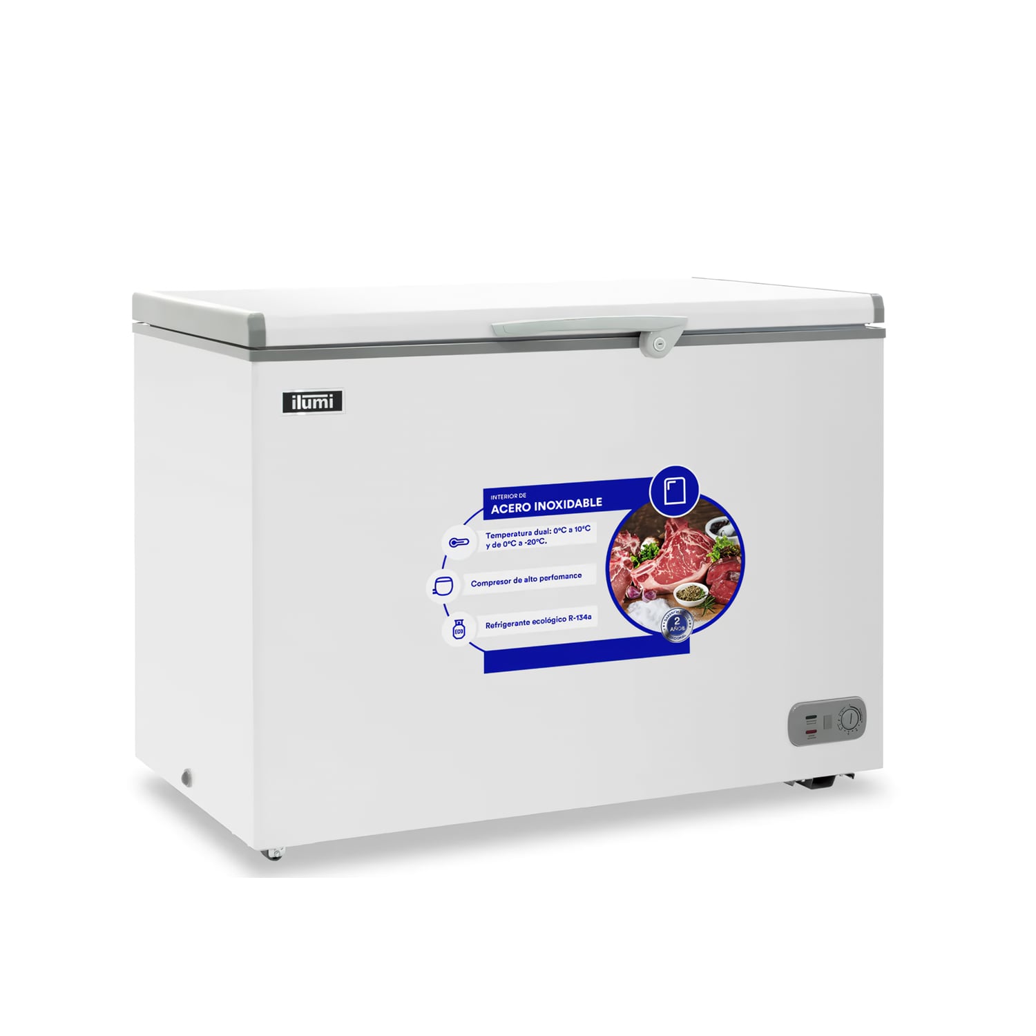 CONGELADOR CON TINA DE ACERO INOXIDABLE DE 340 LITROS TFI-3400WH BLANCO - 2