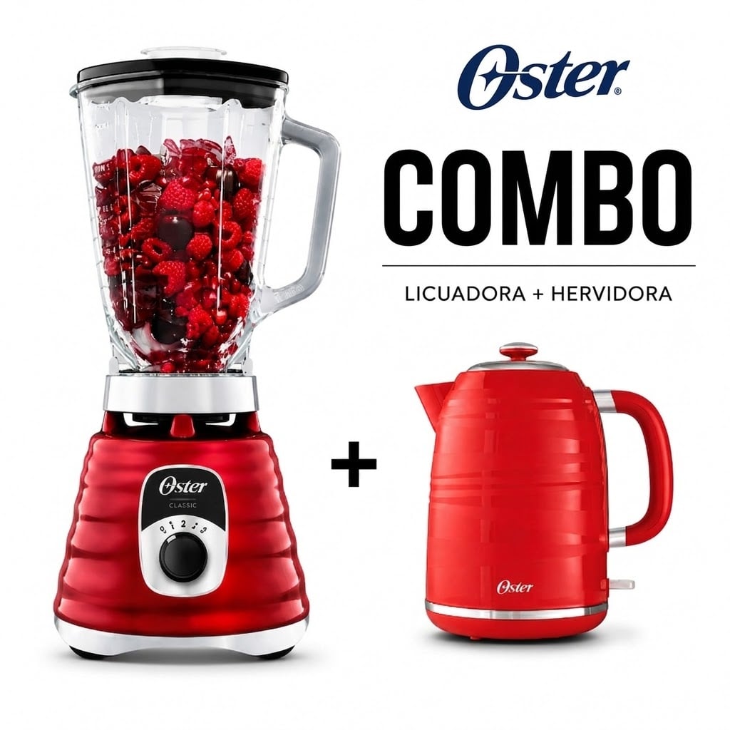 COMBO OSTER LICUADORA CLÁSICA BLST4126R 700W + HERVIDOR ELÉCTRICO BVSTKT4177R - 1