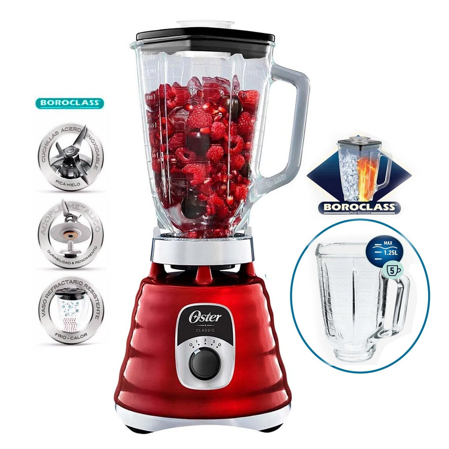 COMBO OSTER LICUADORA CLÁSICA BLST4126R 700W + HERVIDOR ELÉCTRICO BVSTKT4177R - 2