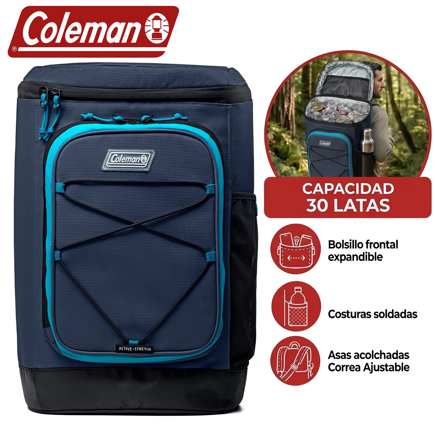 MOCHILA XPAND SOFT COLEMAN 30CAN BP BLUNGHT C002 - 1
