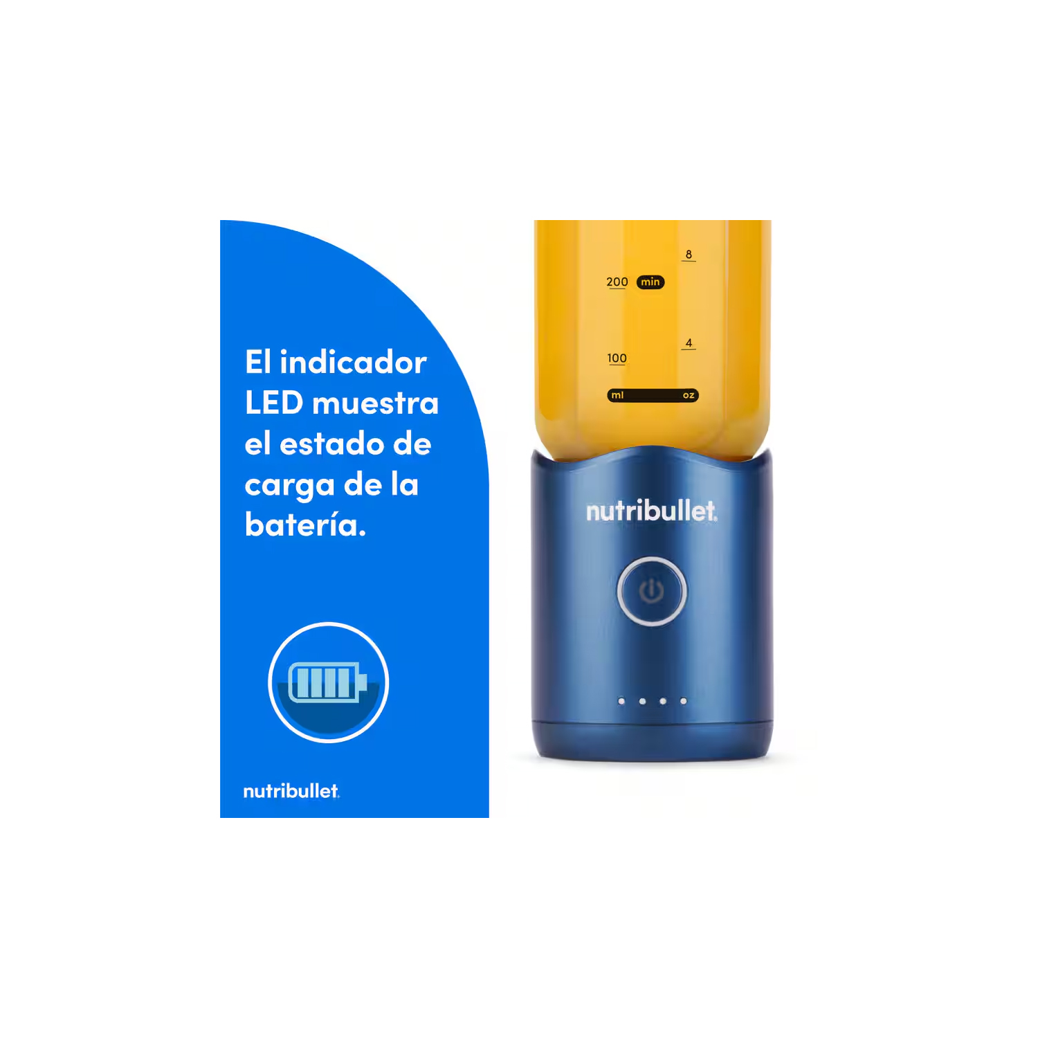 LICUADORA PORTÁTIL NUTRIBULLET FLEX 650 ML PARA SMOOTHIES Y BATIDOS AZUL - 4