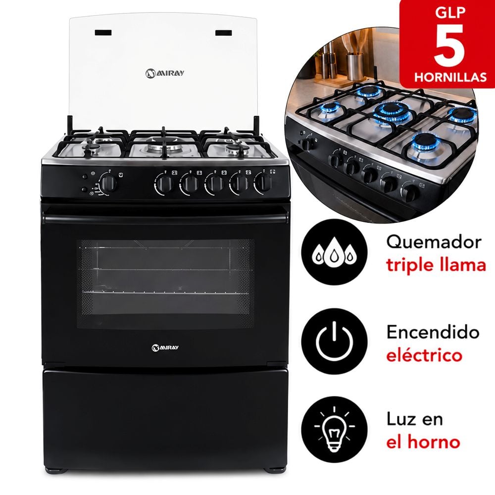 COCINA A GAS GIRASOL PLUS GLP 5 HORNILLAS - 1