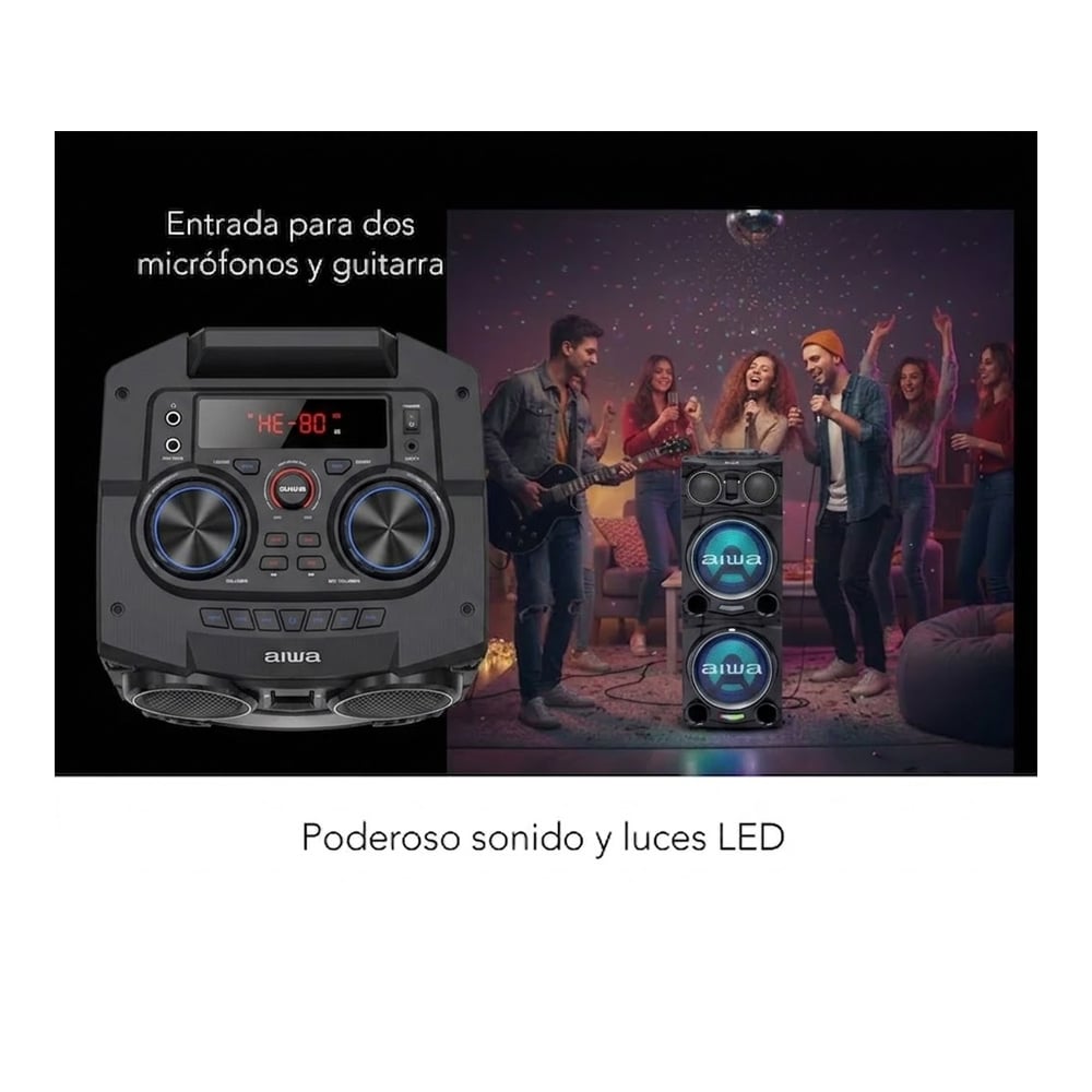 TORRE DE SONIDO AWPOC10 BT 2500W PMPO DJ FIESTA - 2
