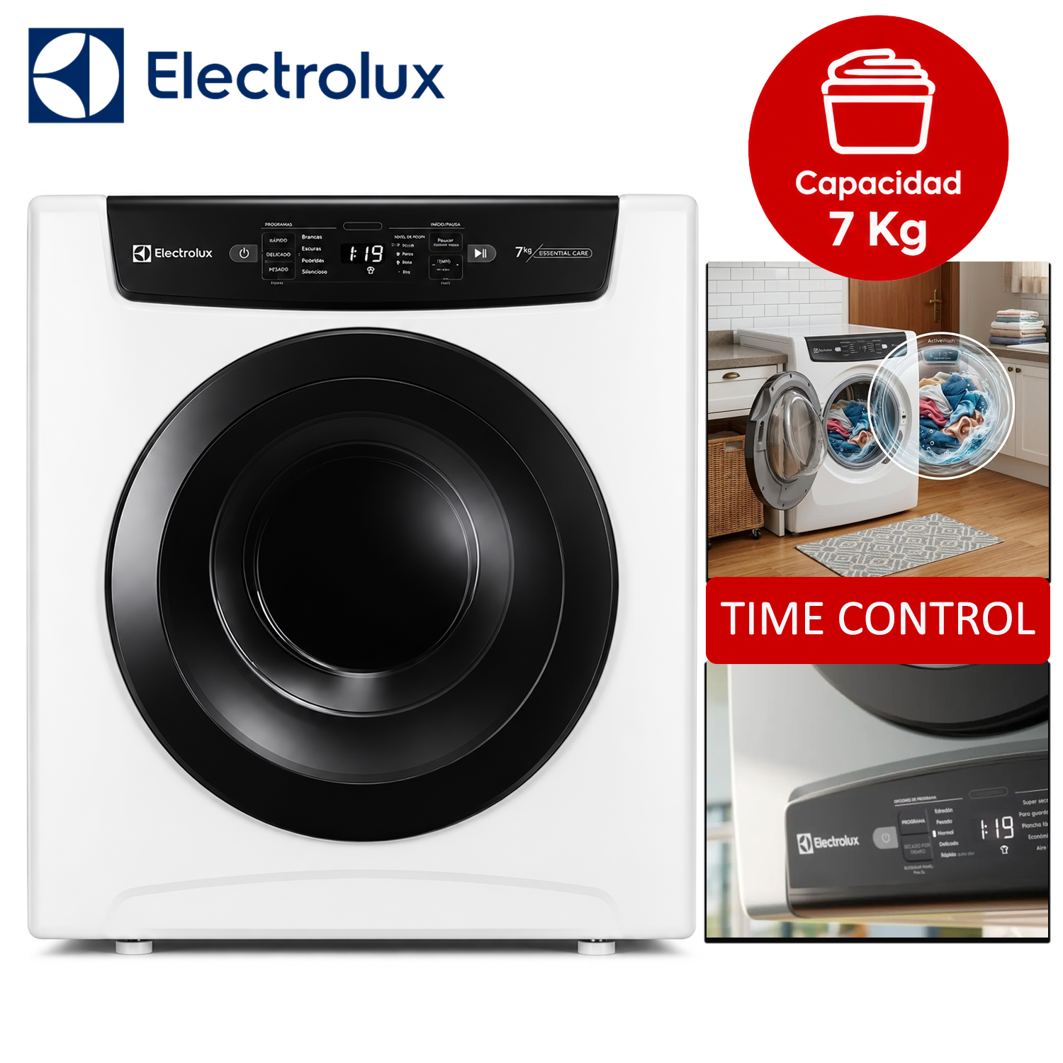 SECADORA 7KG BLANCO PREMIUM CARE CON TIME CONTROL EDEJ07D2JSYW - 1